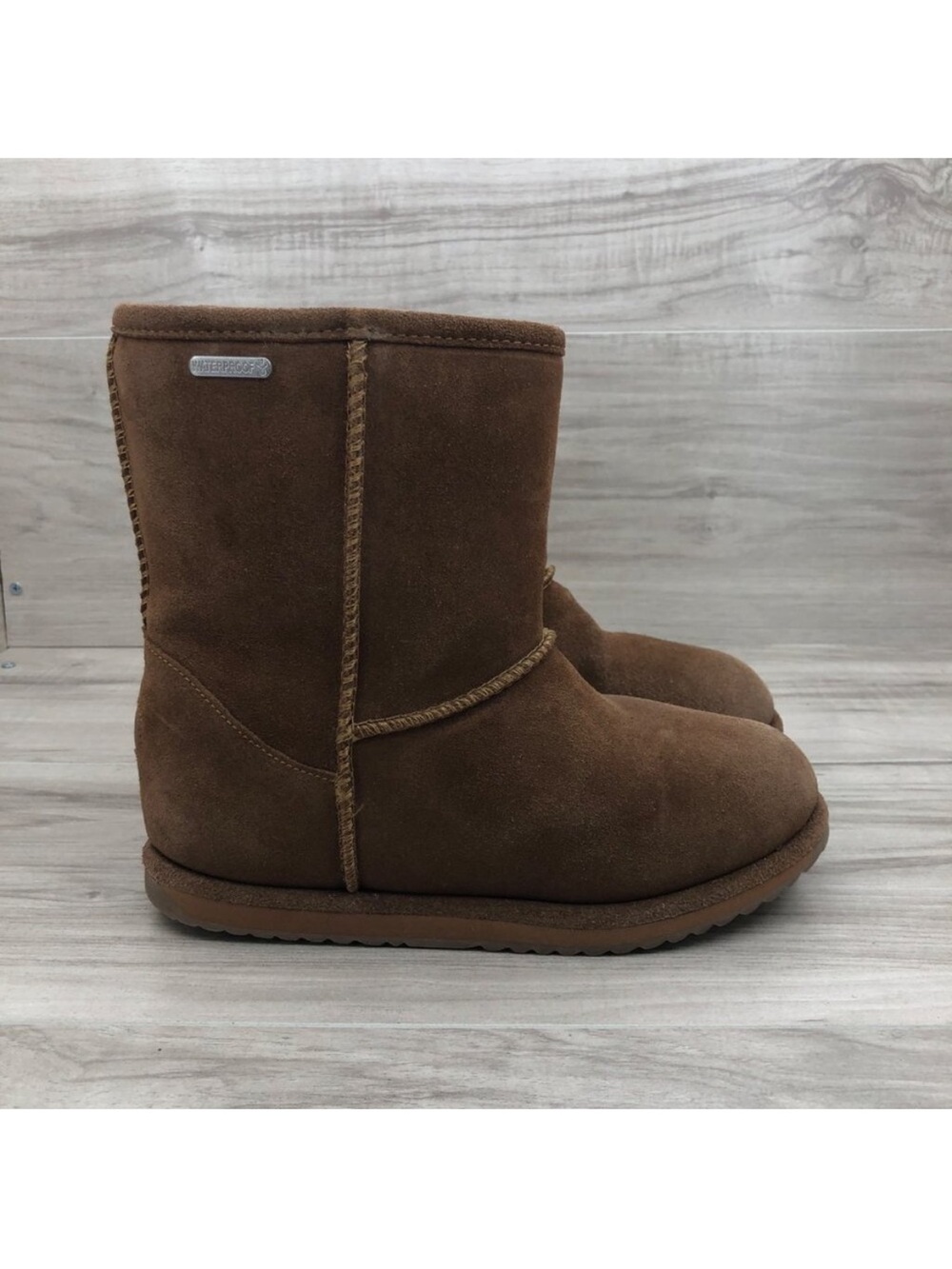 Emu Australia Boots Kids 2 Brown Suede Slip On Lined Winter Boots